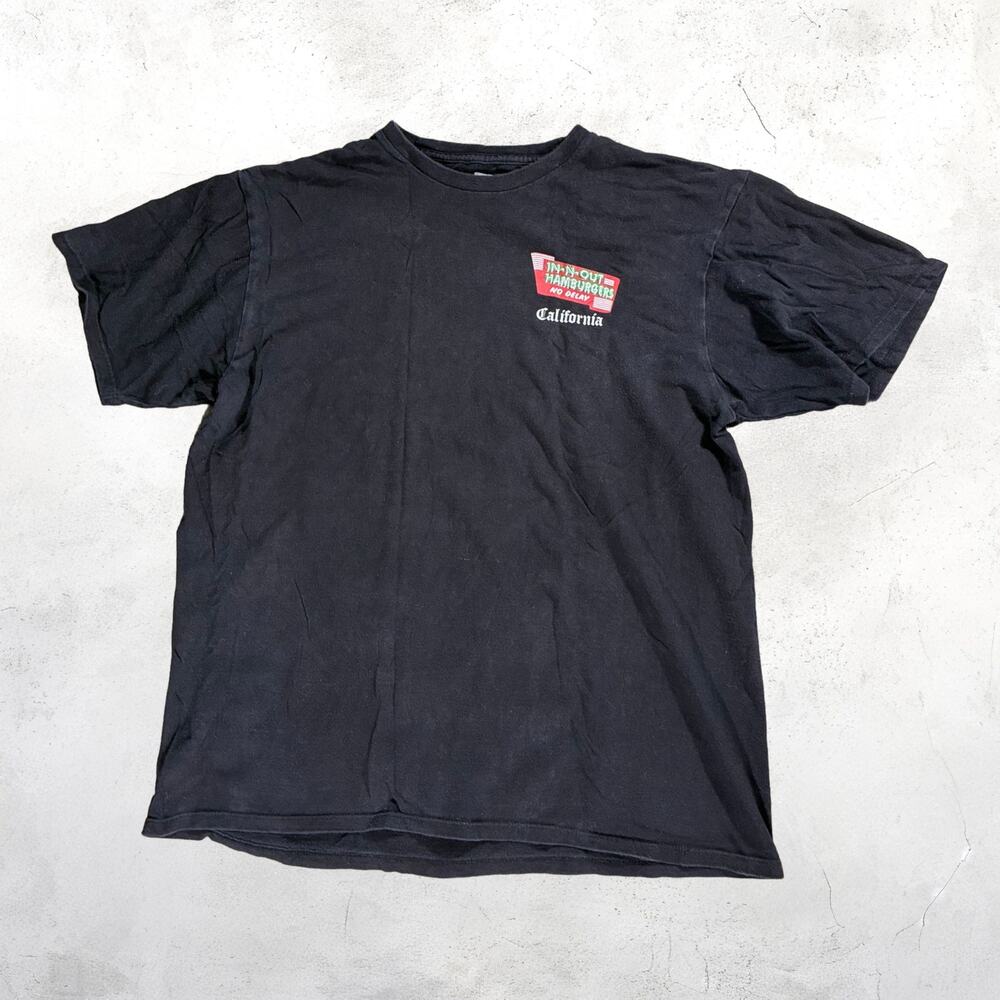 🍔 In-N-Out Burger California Retro Style Streetwear Black Graphic Tee Large 🏁